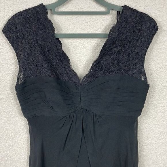 Donna Ricco Black Silk Lace Tiered Dress Chiffon Babydoll LBD Sz 4 - Picture 3 of 12